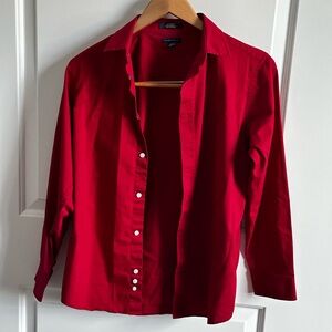 red Tommy Hilfiger button-down shirt in size 12